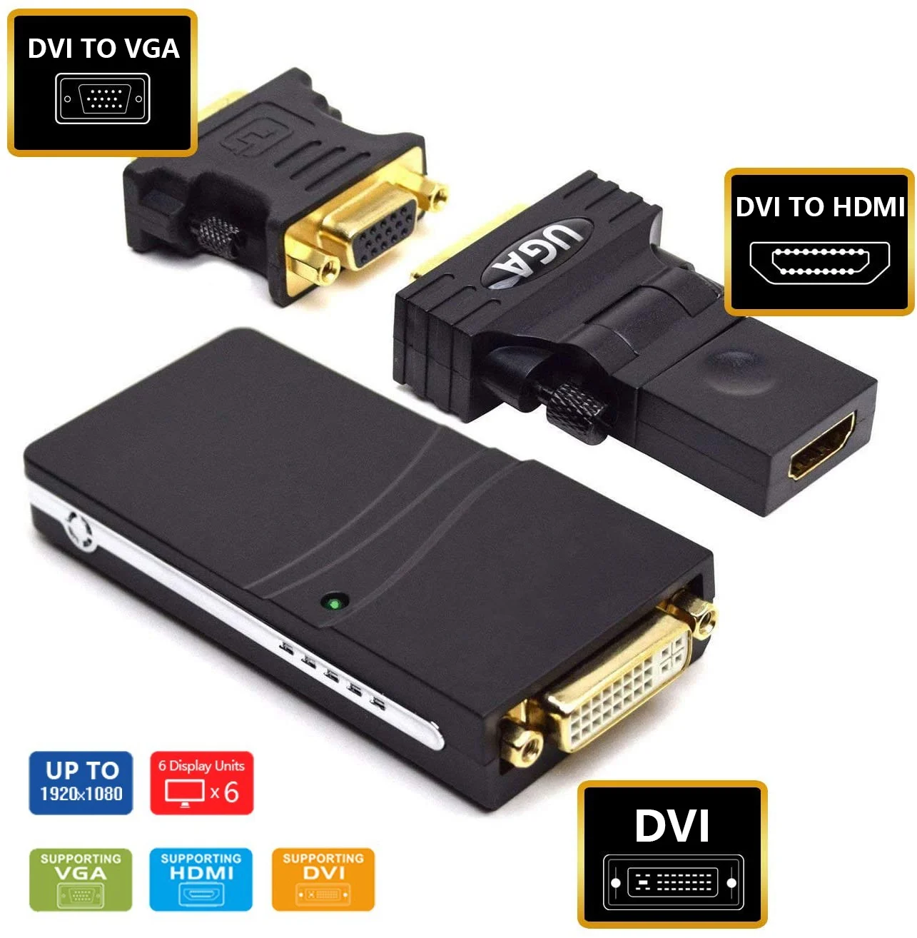 Адаптер для видеографического дисплея с USB 2,0 на DVI/VGA/HDMI (ЖК-проектор HDTV CRT) ссылка на дисплей поддерживает Windows 10/8.1/8/7
Адаптер для видеографического дисплея с USB 2,0 на DVI/VGA/HDMI (ЖК-проектор HDTV CRT) ссылка на дисплей поддерживает Windows 10/8.1/8/7