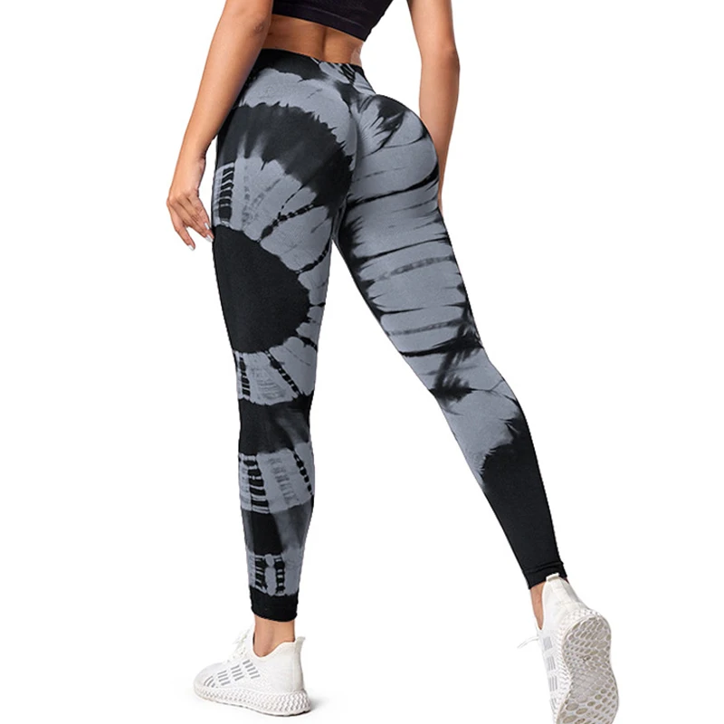 

Women Gym Yoga Seamless Pants Sports Clothes Stretchy Hips Push Up Squat Exercise Fitness Leggings Activewear Tie-Dyed