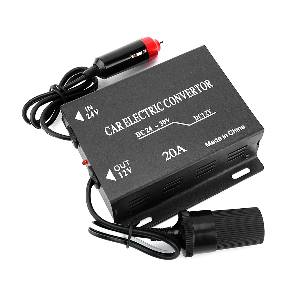 20A Car Power Supply Converter Step Down Transformer 24V To 12V Cigarette Lighter Type
20A Car Power Supply Converter Step Down Transformer 24V To 12V Cigarette Lighter Type