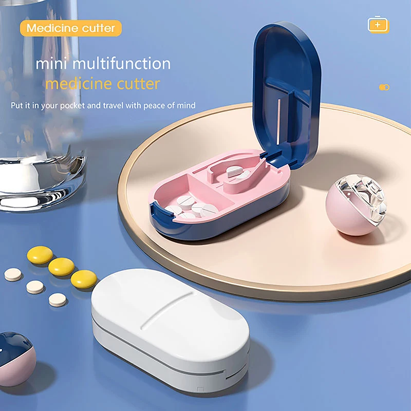 Convenient Pill Holder Pill Cutter Case Tablet Holder Storage Case Scissors Medicine Cutting Box Container
Convenient Pill Holder Pill Cutter Case Tablet Holder Storage Case Scissors Medicine Cutting Box Container