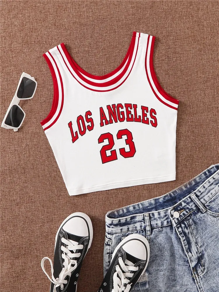 No.23 Basketball Clothes Letter Graphic Tank Top Women Summer Y2K High Street Sleeveless O-neck Crop Top Streetwear 2022 Vest
No.23 Basketball Clothes Letter Graphic Tank Top Women Summer Y2K High Street Sleeveless O-neck Crop Top Streetwear 2022 Vest
