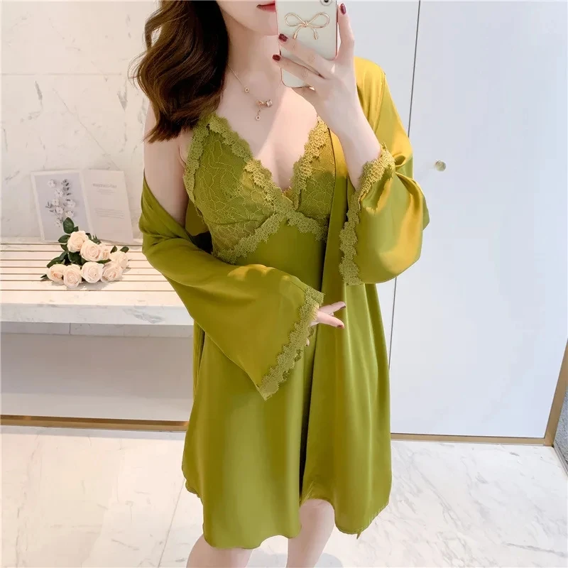 5502910Sexy ice silk nightdress women's spring and autumn new style with chest pad suspenders pure desire hot pajamas nightgown
5502910Sexy ice silk nightdress women's spring and autumn new style with chest pad suspenders pure desire hot pajamas nightgown