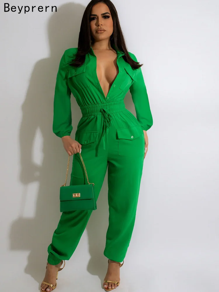 Beyprern Fashion Pocket Details Cargo Jumpsuit Women Casual Lace Up Buttons Long Pants Overalls Night Out Romper Sexy Clubwear
Beyprern Fashion Pocket Details Cargo Jumpsuit Women Casual Lace Up Buttons Long Pants Overalls Night Out Romper Sexy Clubwear