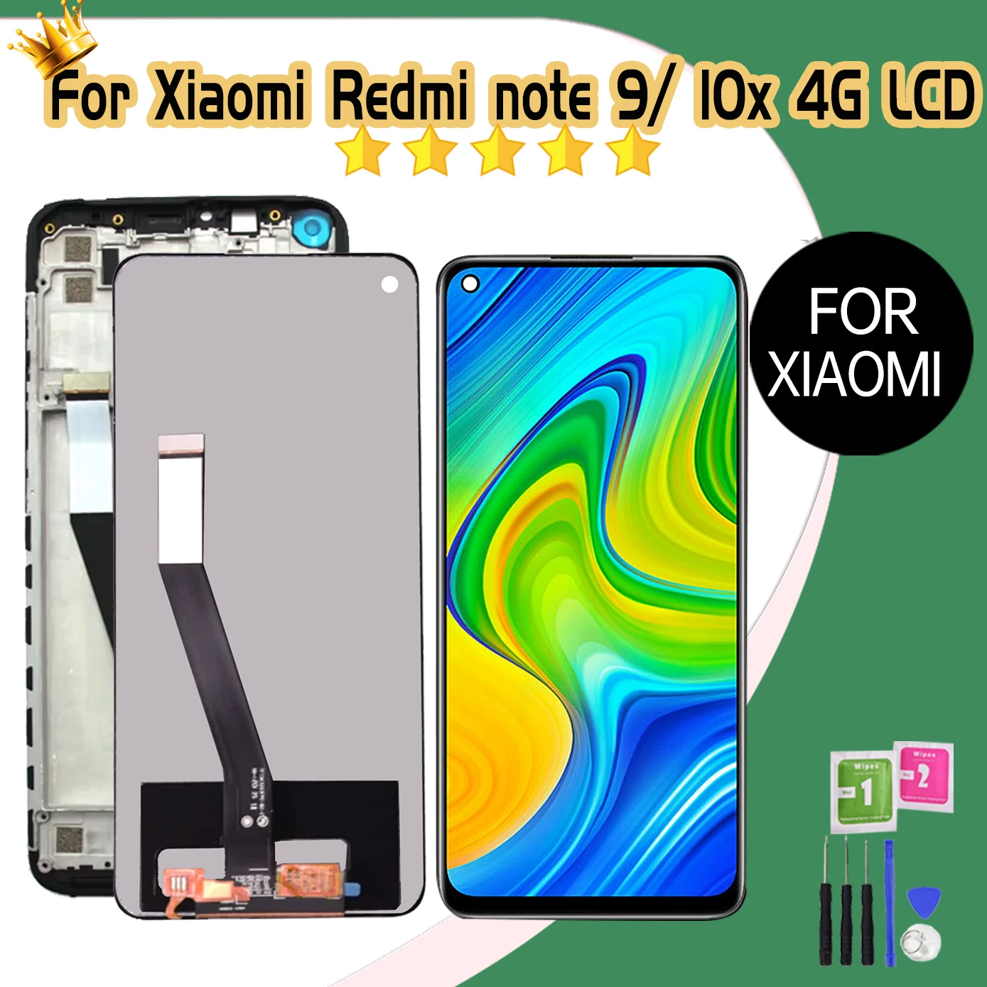 100% протестированный 6 53-дюймовый ЖК-дисплей для Xiaomi Redmi Note 9 10X 4G дигитайзер