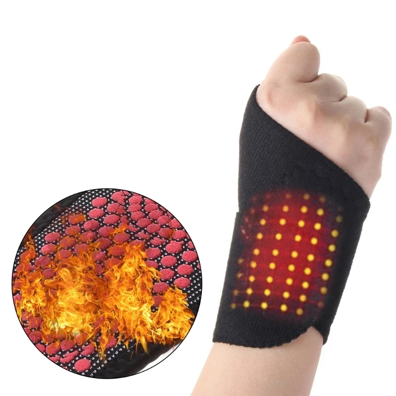 

1Pair Wrist Guard Band Brace Wrist Belt Tourmaline Self-Heating Far Infrared Magnetic Therapy Pads Sports Protection Wristband