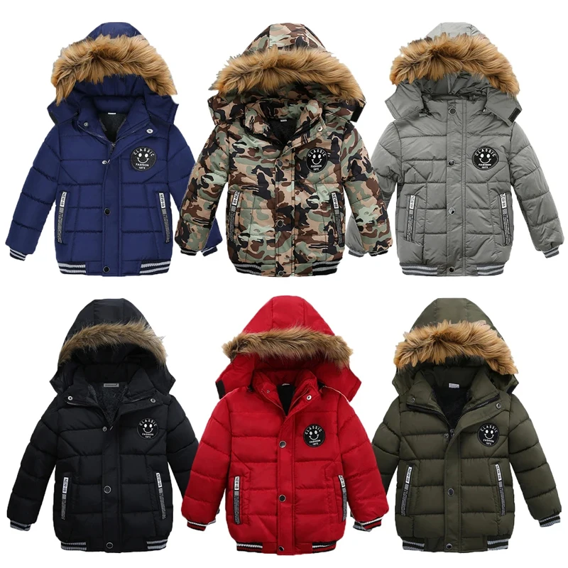

Зимняя пуховая куртка для мальчиков, детская одежда, детские парки, плотные теплые куртки, пальто, осенняя верхняя одежда с капюшоном для ма...