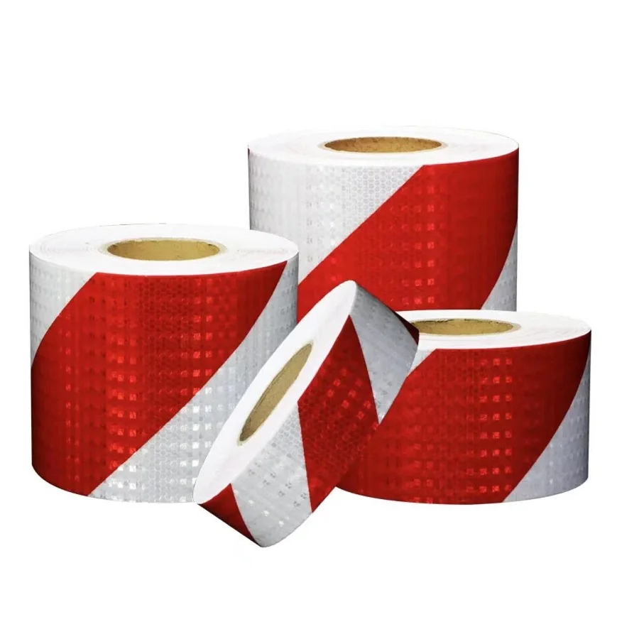 

5/10/15/20cm White Red Warning Self-Adhesive Reflector Tape Reflective Sticker High Intensity Collision Avoidance Reflect Strip