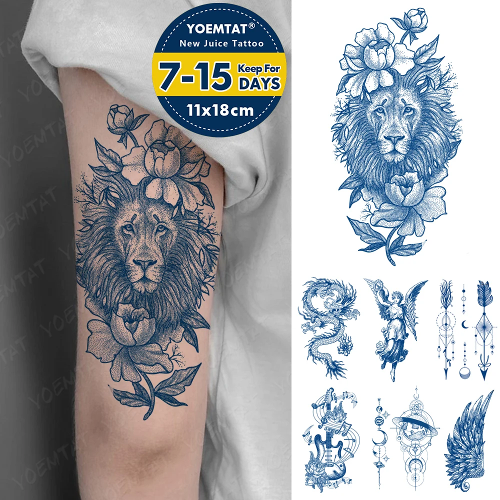 Semi-Permanent Waterproof Temporary Tattoo Stickers Lion Flower Genipin Herbal Juice Lasting Ink Angel Halo Wings Fake Tatoo
Semi-Permanent Waterproof Temporary Tattoo Stickers Lion Flower Genipin Herbal Juice Lasting Ink Angel Halo Wings Fake Tatoo