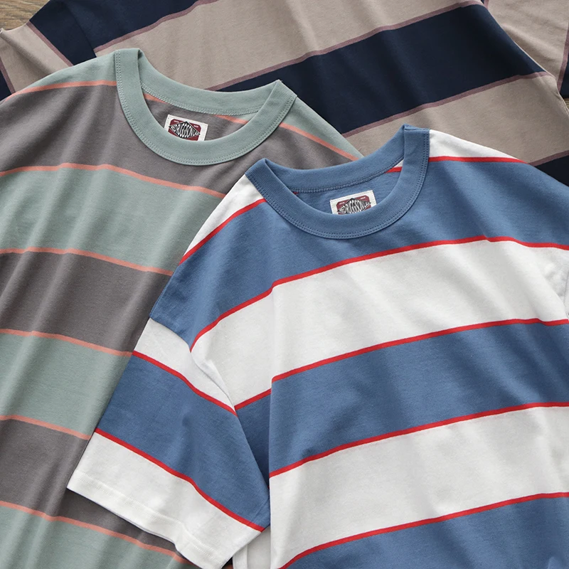 Футболка мужская в стиле ретро, тонкая морячная полосатая рубашка с коротким рукавом и круглым вырезом, топ из 100% хлопка для молодых пар, на каждый день, лето 
Футболка мужская в стиле ретро, тонкая морячная полосатая рубашка с коротким рукавом и круглым вырезом, топ из 100% хлопка для молодых пар, на каждый день, лето