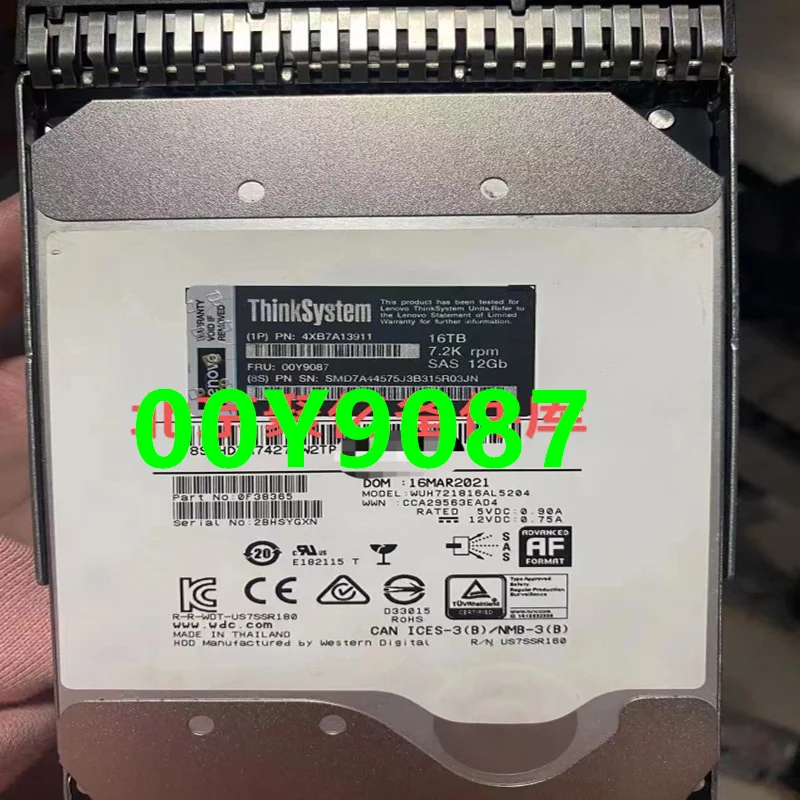 Almost New Original HDD For LENOVO 16TB 3.5" SAS 256MB 7200RPM For 00Y9087 4XB7A13911 ST16000NM002G
Almost New Original HDD For LENOVO 16TB 3.5" SAS 256MB 7200RPM For 00Y9087 4XB7A13911 ST16000NM002G