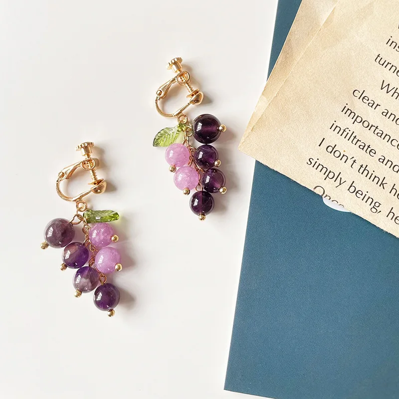 VSnow Temperament Purple Crystal Grapes Dangle Earring for Women Sweet Cute Fruit Long Tassel Beaded Party Earring Jewellery
VSnow Temperament Purple Crystal Grapes Dangle Earring for Women Sweet Cute Fruit Long Tassel Beaded Party Earring Jewellery