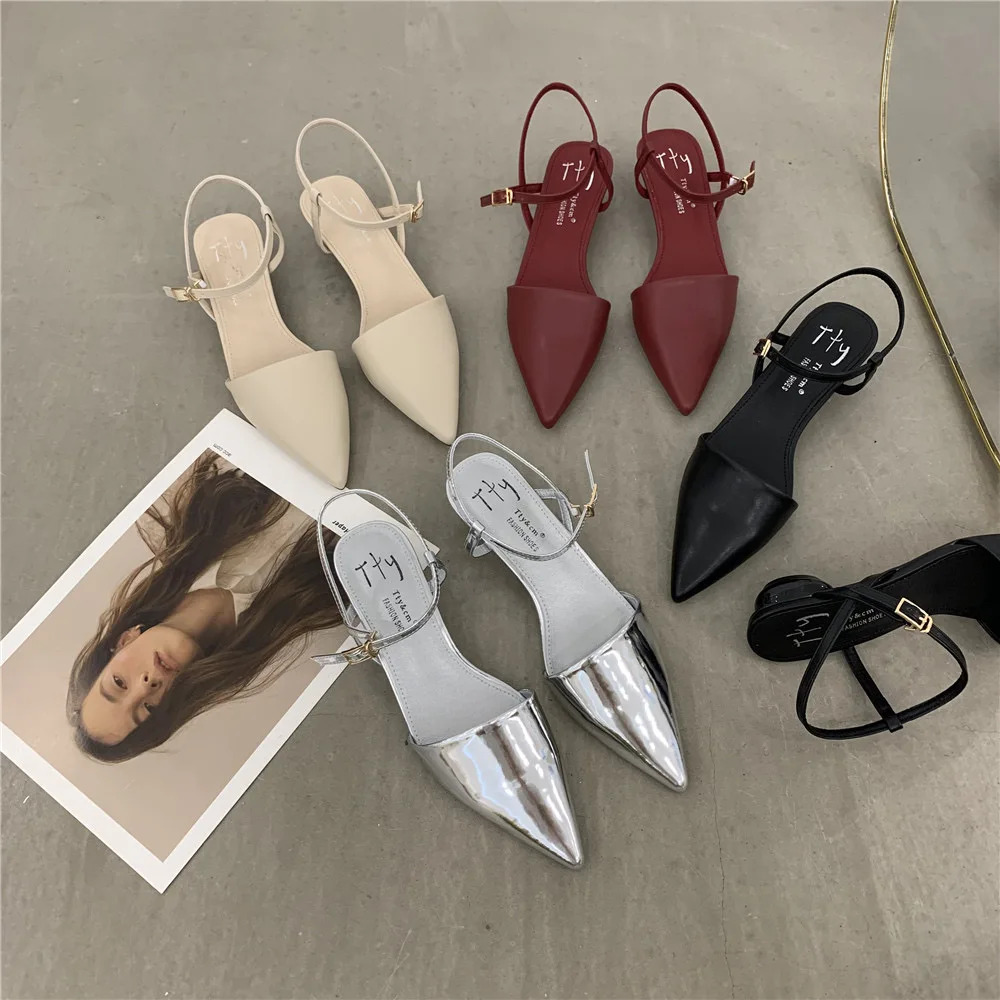 Silver/Beige/Black/Wine red Summer Women Sandals Pointed Toe Summer Dress Shoes Round Low Heels Paty Pumps Ankle Strap Sandals
Silver/Beige/Black/Wine red Summer Women Sandals Pointed Toe Summer Dress Shoes Round Low Heels Paty Pumps Ankle Strap Sandals