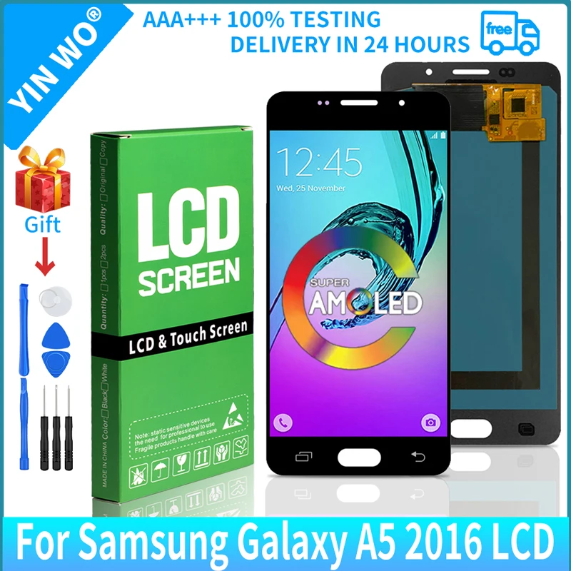 AMOLED For Samsung Galaxy A5 2016 A510 LCD Display Touch Screen Digitizer Assembly Replacement Parts
AMOLED For Samsung Galaxy A5 2016 A510 LCD Display Touch Screen Digitizer Assembly Replacement Parts