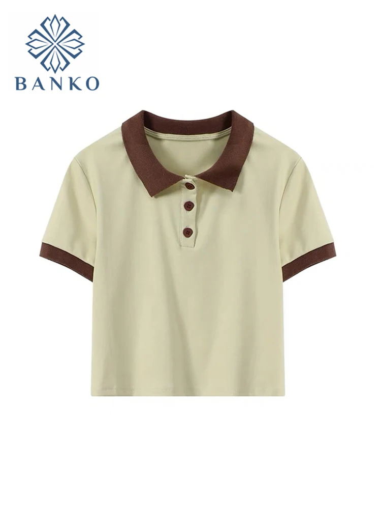 Women T-shirt Polo Contrast Color T Shirt Female 2022 Summer Preppy Style Chic All-Match Basic Patchwork Short Sleeve Tops Mujer
Women T-shirt Polo Contrast Color T Shirt Female 2022 Summer Preppy Style Chic All-Match Basic Patchwork Short Sleeve Tops Mujer