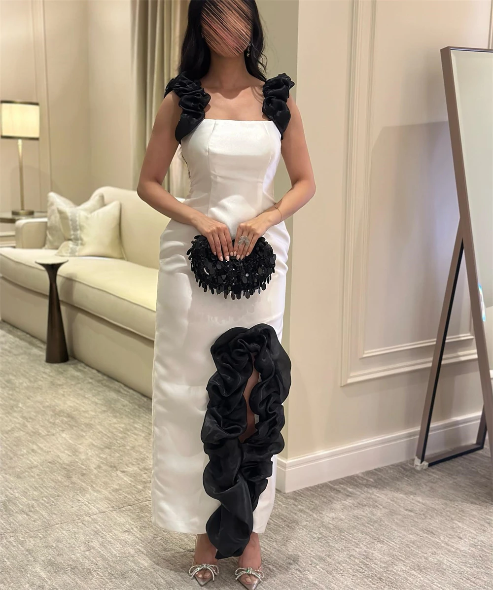 Prom Dresses Fashion Square Collar Empire Party Dress Ankle Length Ruched Slit Sleeveless Formal Evening Gowns فساتين سهره
Prom Dresses Fashion Square Collar Empire Party Dress Ankle Length Ruched Slit Sleeveless Formal Evening Gowns فساتين سهره
