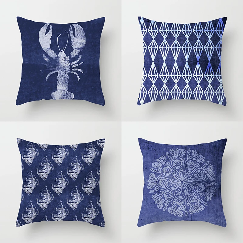 45x45cm Fashion blue Tie pillowcase Shrimp crab fish print Pillowcase Office Home decor Sofa Chair cushion cover
45x45cm Fashion blue Tie pillowcase Shrimp crab fish print Pillowcase Office Home decor Sofa Chair cushion cover