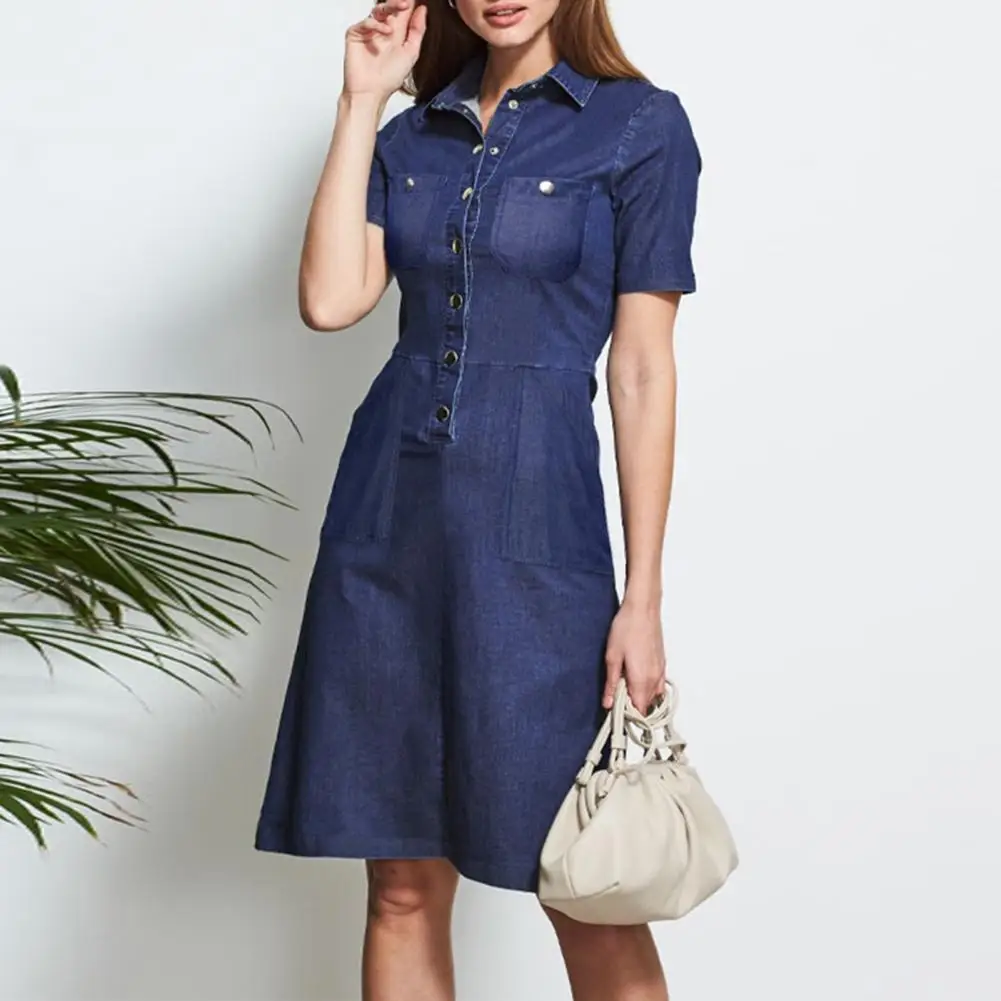 Women Dress 2022 Short Sleeve Lapel Button Down Pure Shirt Dresses Tight WaistA-line Summer Dress robe vestidos платье женское
Women Dress 2022 Short Sleeve Lapel Button Down Pure Shirt Dresses Tight WaistA-line Summer Dress robe vestidos платье женское