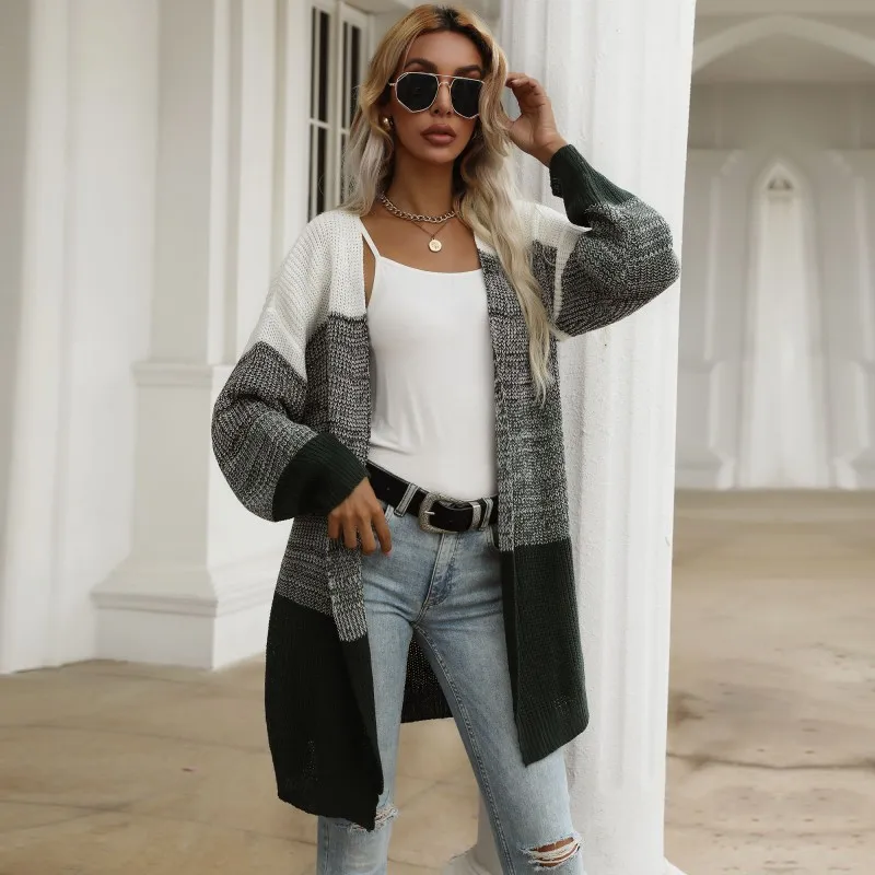 Women's 2022 autumn and winter new products color-blocking bottoming v-neck knitted sweater women's coat
Women's 2022 autumn and winter new products color-blocking bottoming v-neck knitted sweater women's coat