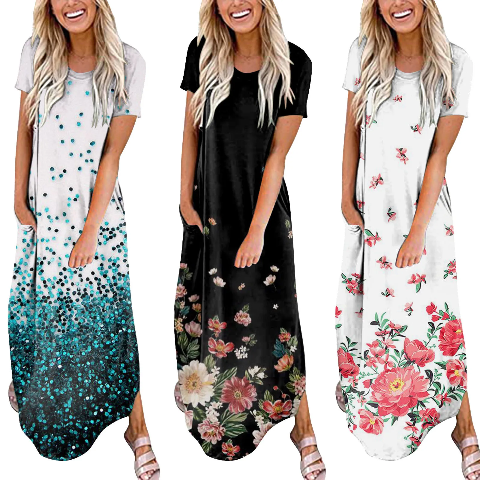 Женское повседневное свободное пляжное платье с коротким рукавом, Летнее Длинное Платье С Боковым Разрезом и длинной юбкой, сарафан, женско...
Женское повседневное свободное пляжное платье с коротким рукавом, Летнее Длинное Платье С Боковым Разрезом и длинной юбкой, сарафан, женско...