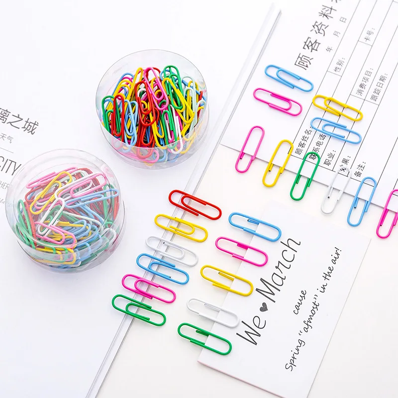 50pcs/box Rainbow Colored Paper Clip Metal Clips Memo Clip Bookmarks Stationery Office Accessories School Supplies
50pcs/box Rainbow Colored Paper Clip Metal Clips Memo Clip Bookmarks Stationery Office Accessories School Supplies