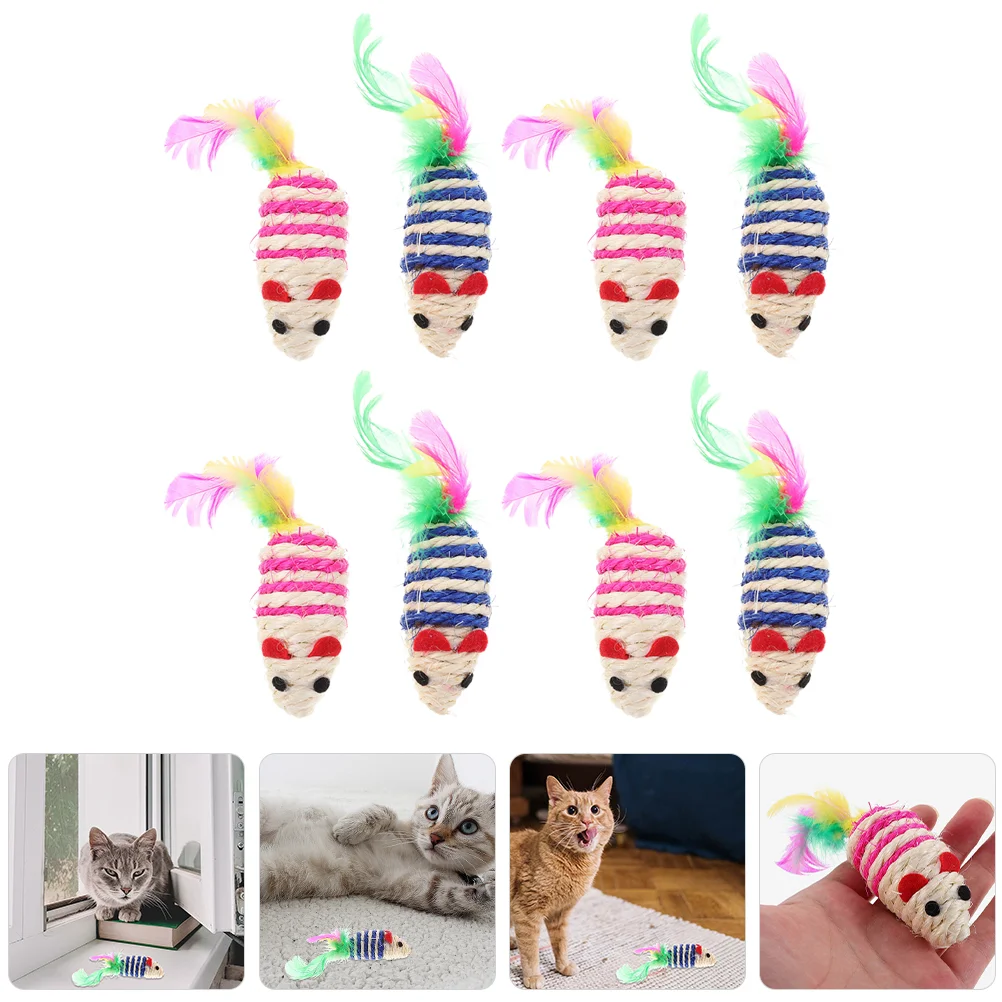 

8pcs Cat Toys Mice Shape Catnip Toys Mouse Cat Chewing Toy Cat Interactive Toys