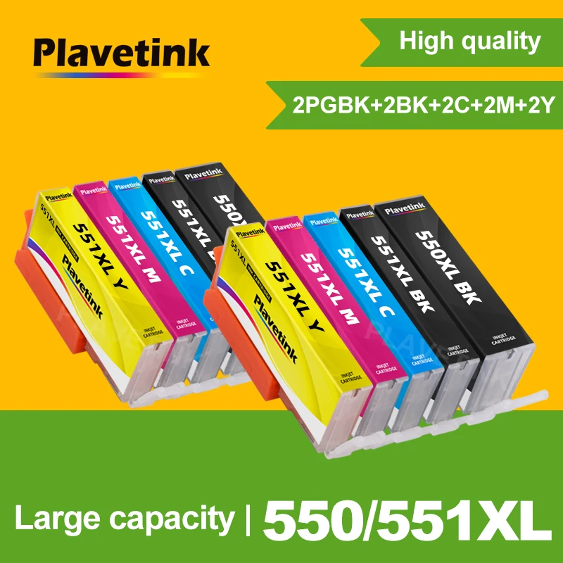 

Plavetink For Canon Ink Cartridges PGI-550Bk CLI-551BK CLI-551C CLI-551M CLI-551Y CLI-551 PIXMA iP8750 MG6350 MG7150 MG7550