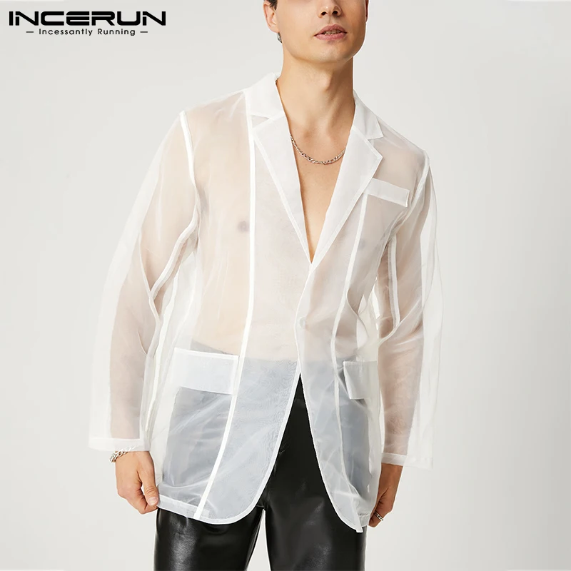 INCERUN Fashion Men Mesh Blazers Transparent 2021 Lapel Long Sleeve Sexy Casual Coats Streetwear One Button Party Men Suit S-5XL
INCERUN Fashion Men Mesh Blazers Transparent 2021 Lapel Long Sleeve Sexy Casual Coats Streetwear One Button Party Men Suit S-5XL