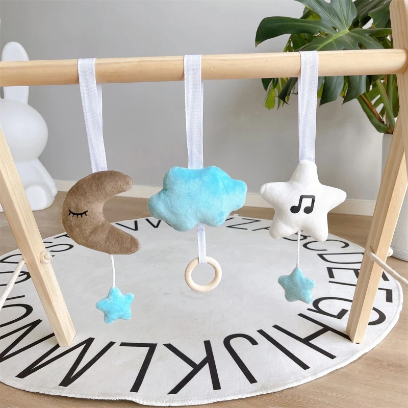 Q1FE 3 Pcs Baby Gym Frame Pendants Stroller Rattle Wooden Ring Soft Stars Moon Cloud Hanging Bed Bell Fitness Rack Pendant Toys
Q1FE 3 Pcs Baby Gym Frame Pendants Stroller Rattle Wooden Ring Soft Stars Moon Cloud Hanging Bed Bell Fitness Rack Pendant Toys