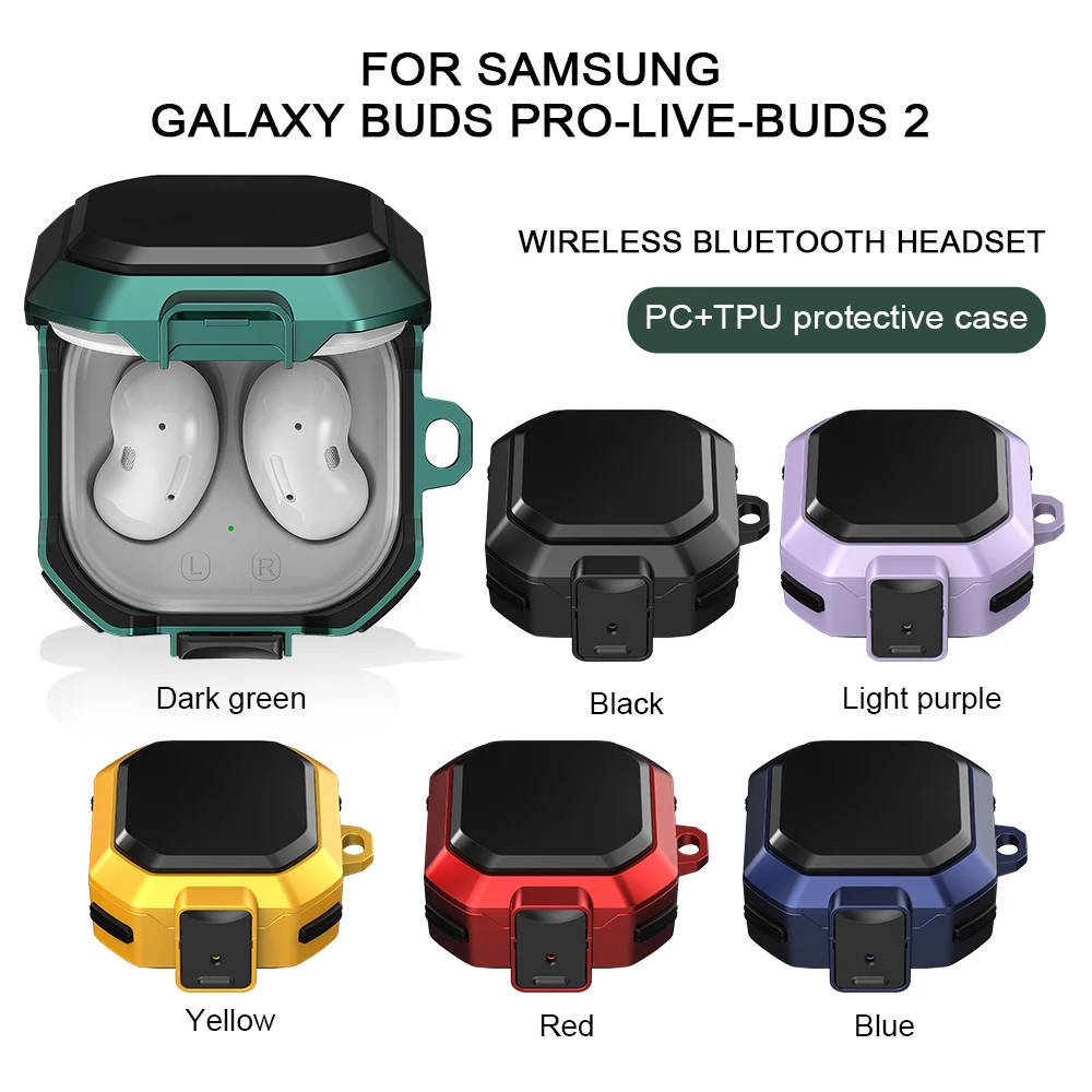 

Cover for Samsung Galaxy Buds 2 buds2 Case Secure Lock Design Cover Full Body Protector for Samsung Buds pro live budspro Cases