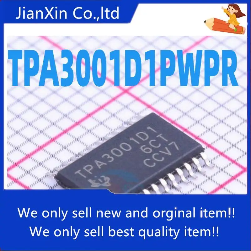 10pcs 100% orginal new TPA3001D1PWPR TPA3001D1 Linear-Audio Amplifier TSSOP24 
10pcs 100% orginal new TPA3001D1PWPR TPA3001D1 Linear-Audio Amplifier TSSOP24