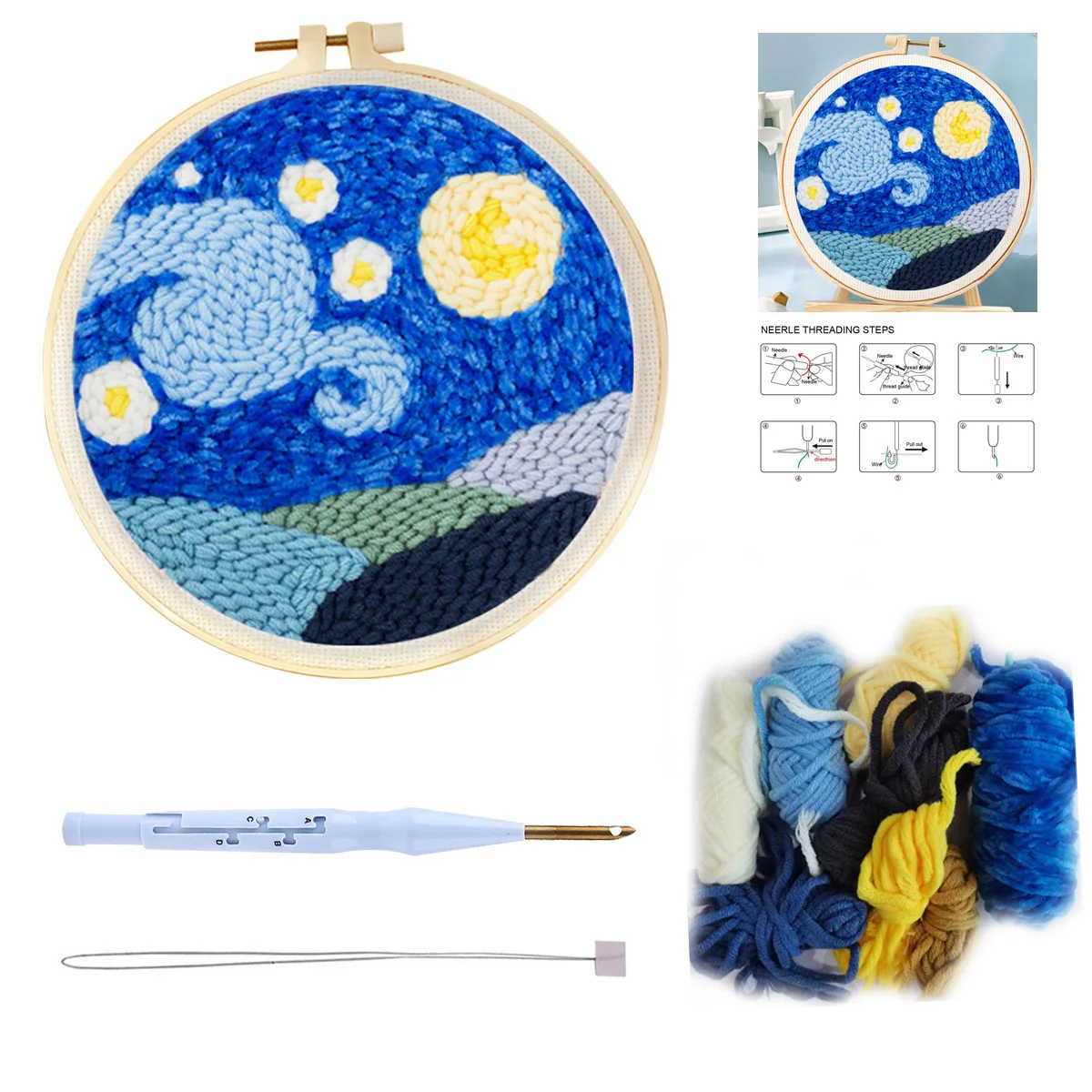 SDOYUNO Punch Needle Embroidery Starter Kit Sky Landscape DIY Needle Craft Embroidery Hoop Yarn Rug for Adults Kids Beginner
SDOYUNO Punch Needle Embroidery Starter Kit Sky Landscape DIY Needle Craft Embroidery Hoop Yarn Rug for Adults Kids Beginner