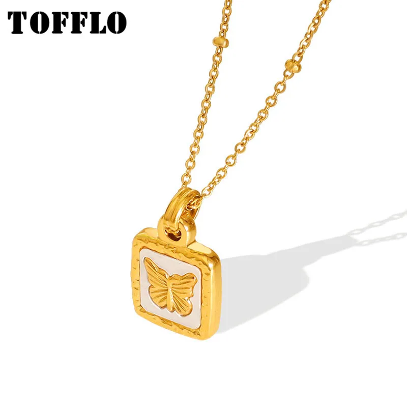 TOFFLO Stainless Steel Jewellery Butterfly White Seashell Pendant Necklace Women's Elegant Plated 18K Gold Chain BSP198
TOFFLO Stainless Steel Jewellery Butterfly White Seashell Pendant Necklace Women's Elegant Plated 18K Gold Chain BSP198