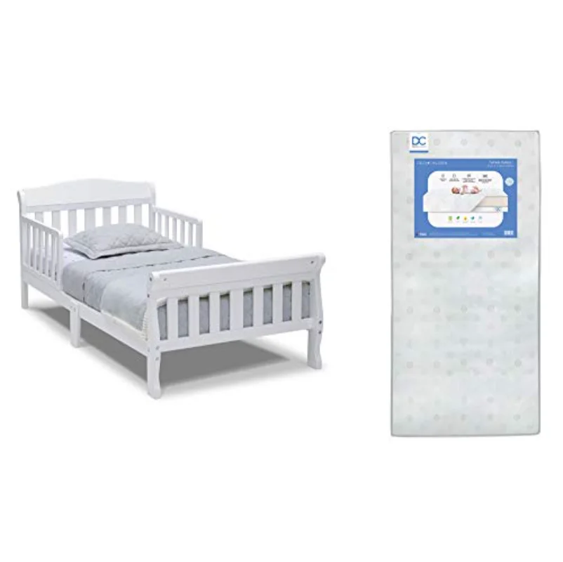 

White + Delta Children Twinkle Galaxy Dual Sided Recycled Fiber Core Toddler Mattress (Bundle)