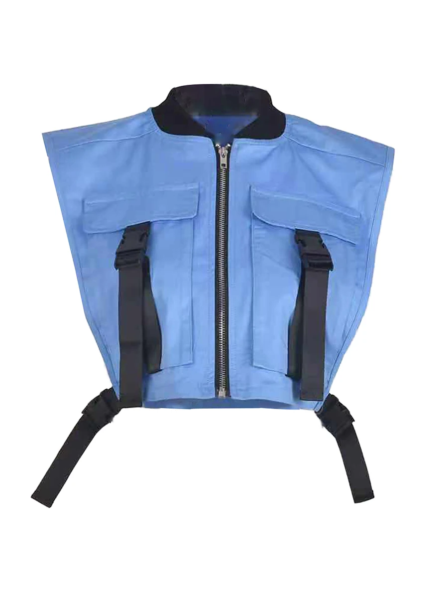 Women\u2019s Casual Sleeveless Tops Fashion Solid Color Buckle Pocket Exposed Navel Zipper Vest Jacket
Women\u2019s Casual Sleeveless Tops Fashion Solid Color Buckle Pocket Exposed Navel Zipper Vest Jacket