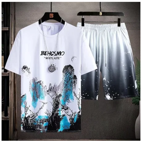 Mens Shorts and Tshirt Sets Summer Casual Tshirt Shorts Sweatsuit Two Piece Tee Top+Sweatpant Male Set
Mens Shorts and Tshirt Sets Summer Casual Tshirt Shorts Sweatsuit Two Piece Tee Top+Sweatpant Male Set