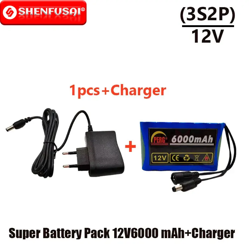 Batterie Lithium-Ion 3S2P, 12V, 18650 6000mAh, 14ah, pour vidéosurveillance, originale, Rechargeable, avec chargeur, pour appare
Batterie Lithium-Ion 3S2P, 12V, 18650 6000mAh, 14ah, pour vidéosurveillance, originale, Rechargeable, avec chargeur, pour appare