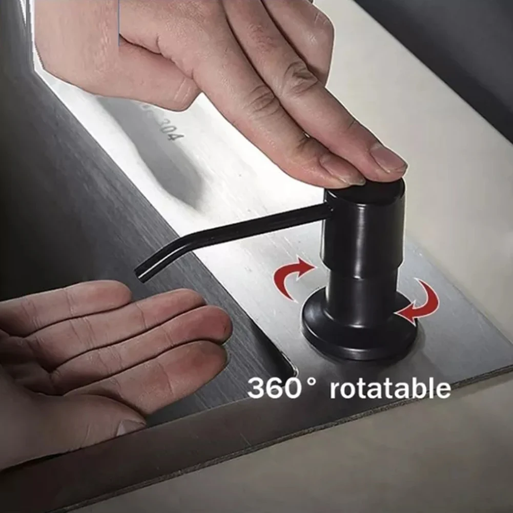 350ml Kitchen Sink Soap Dispenser Black ABS Dispenser Detergent Liquid Soap Lotion Dispensers Stainless Steel Head
350ml Kitchen Sink Soap Dispenser Black ABS Dispenser Detergent Liquid Soap Lotion Dispensers Stainless Steel Head