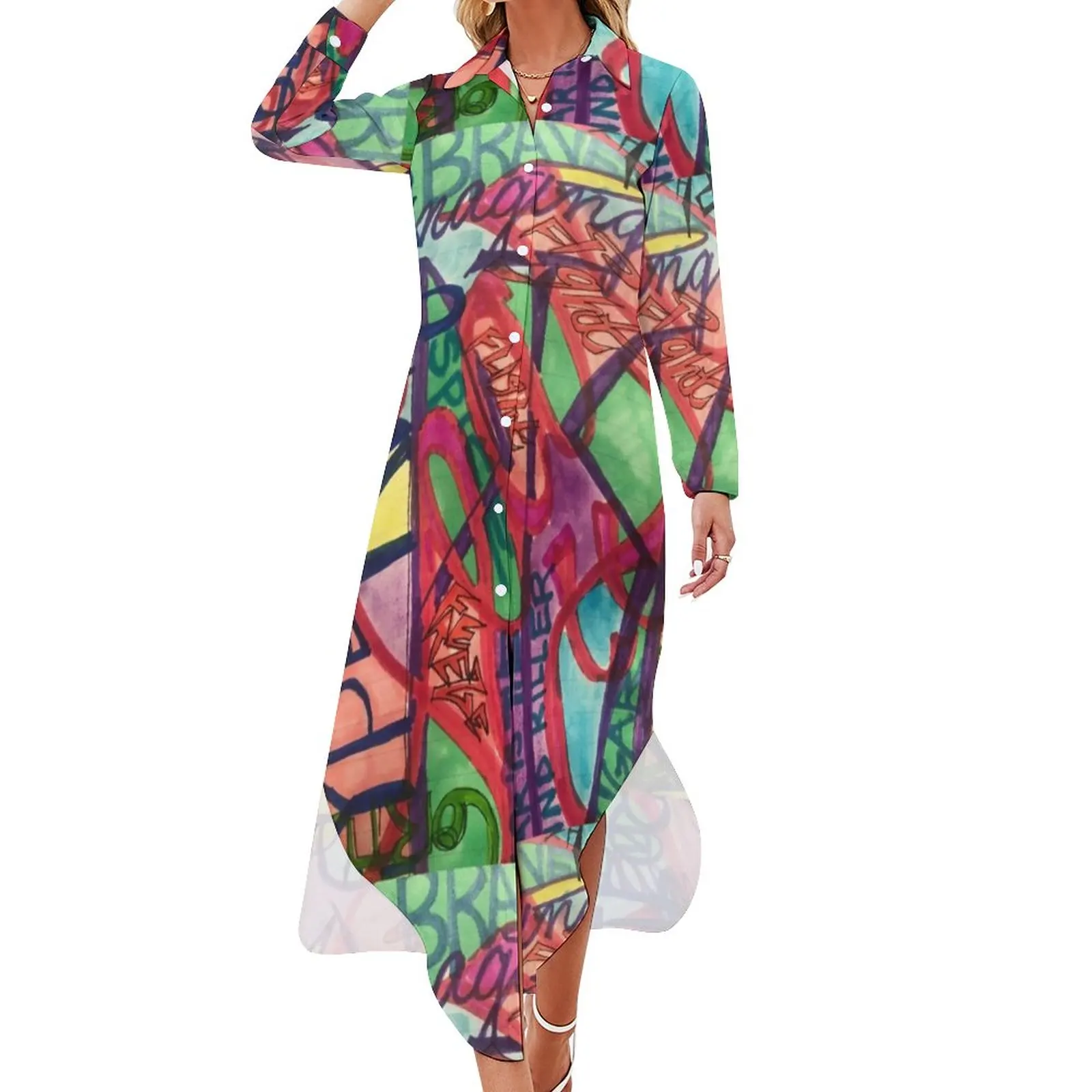 Word Graffiti Print Casual Dress Abstract Letter Street Dresses Sexy V Neck Elegant Chiffon Dress Long Sleeve Vestido 4XL 5XL
Word Graffiti Print Casual Dress Abstract Letter Street Dresses Sexy V Neck Elegant Chiffon Dress Long Sleeve Vestido 4XL 5XL