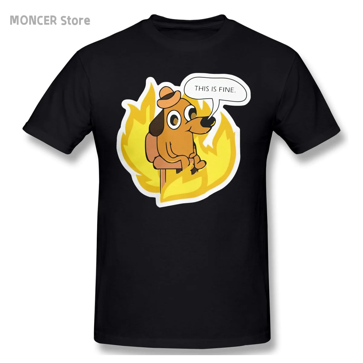 This Is Fine Doggo Meme T Shirts Men 100% Cotton Awesome T-Shirts Round Collar Flames Tee Shirt Short Sleeve Clothes Printing
This Is Fine Doggo Meme T Shirts Men 100% Cotton Awesome T-Shirts Round Collar Flames Tee Shirt Short Sleeve Clothes Printing
