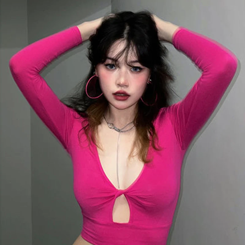 Hollow Out Women T Shirts Sexy Crop Top club party Y2K 2022 V-Neck Long Sleeve Autumn T Shirts Casual Cropped Tops Streetwear
Hollow Out Women T Shirts Sexy Crop Top club party Y2K 2022 V-Neck Long Sleeve Autumn T Shirts Casual Cropped Tops Streetwear