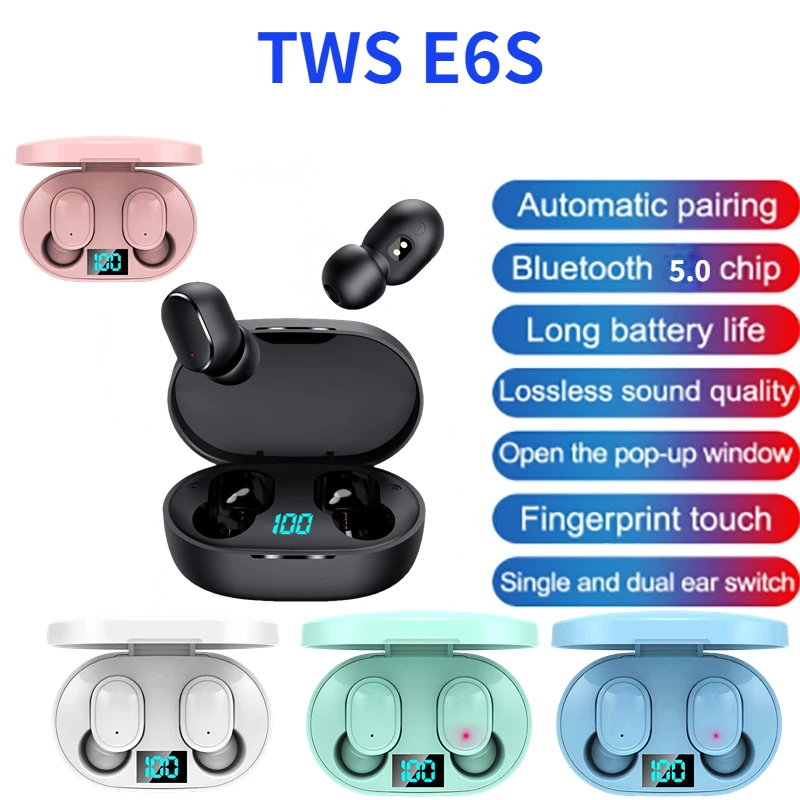 E6S Wireless Fone Bluetooth Earphone Noise Cancelling Headset Stereo Sound In-ear Earbuds TWS Waterproof Sports Gaming Earplug
E6S Wireless Fone Bluetooth Earphone Noise Cancelling Headset Stereo Sound In-ear Earbuds TWS Waterproof Sports Gaming Earplug