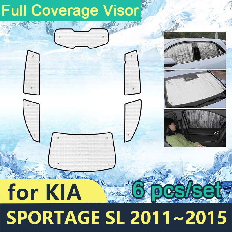 

Full Cover Sunshades For Kia Sportage SL 2011 2012 2013 2014 2015 Car Accessories Sun Protection Coche Parasol Windshield Window