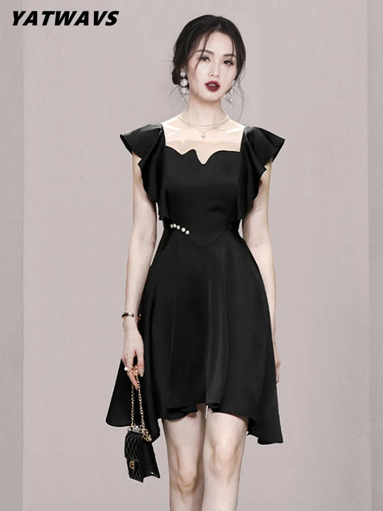 Женское элегантное офисное черное платье, летние винтажные модные дизайнерские простые праздничные платья-трапеции с оборками и рукавами ...
Женское элегантное офисное черное платье, летние винтажные модные дизайнерские простые праздничные платья-трапеции с оборками и рукавами ...