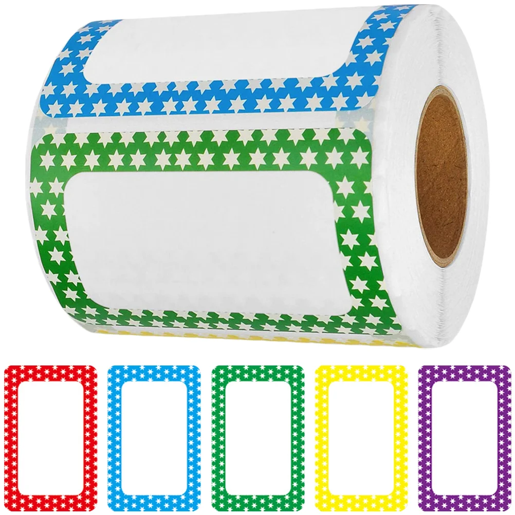 

Blank Label Stickers Sign Labels Self-adhesive Marking Students Notes Name Tags Colorful Border