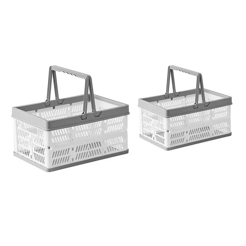 2Pcs Plastic Collapsible Storage Crates With Handles,Stackable Folding Shopping Baskets,Utility Container Organizer Bins
2Pcs Plastic Collapsible Storage Crates With Handles,Stackable Folding Shopping Baskets,Utility Container Organizer Bins