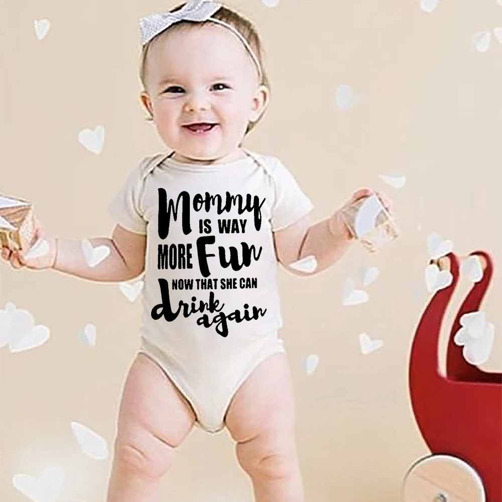 Mommy Is More Fun Now That She Can Drink Again Newborn Baby Bodysuit Short Sleeve Infant Clothes Funny Mothers Day Present
Mommy Is More Fun Now That She Can Drink Again Newborn Baby Bodysuit Short Sleeve Infant Clothes Funny Mothers Day Present