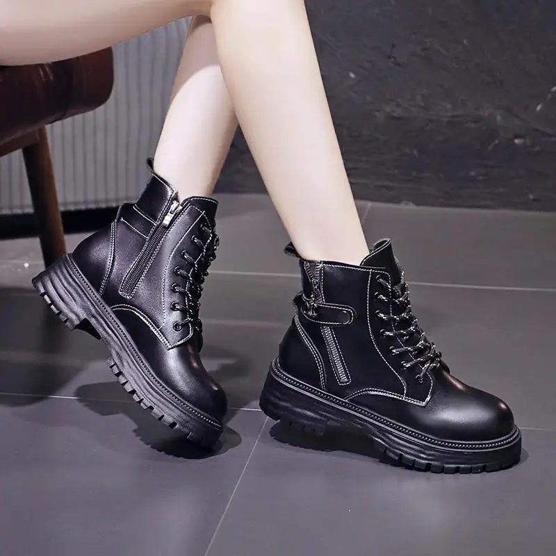 Women's Footwear Winter Short Round Head Lace-up Thick-soled Casual and Comfortable Boots
Women's Footwear Winter Short Round Head Lace-up Thick-soled Casual and Comfortable Boots