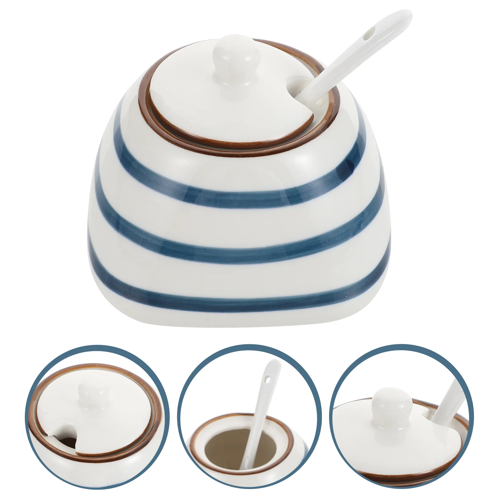 Jar Seasoning Salt Box Condiment Container Kitchen Pepper Canister Pot Grids Four Storage Lid Porcelain Spoon Ceramic Bottle
Jar Seasoning Salt Box Condiment Container Kitchen Pepper Canister Pot Grids Four Storage Lid Porcelain Spoon Ceramic Bottle