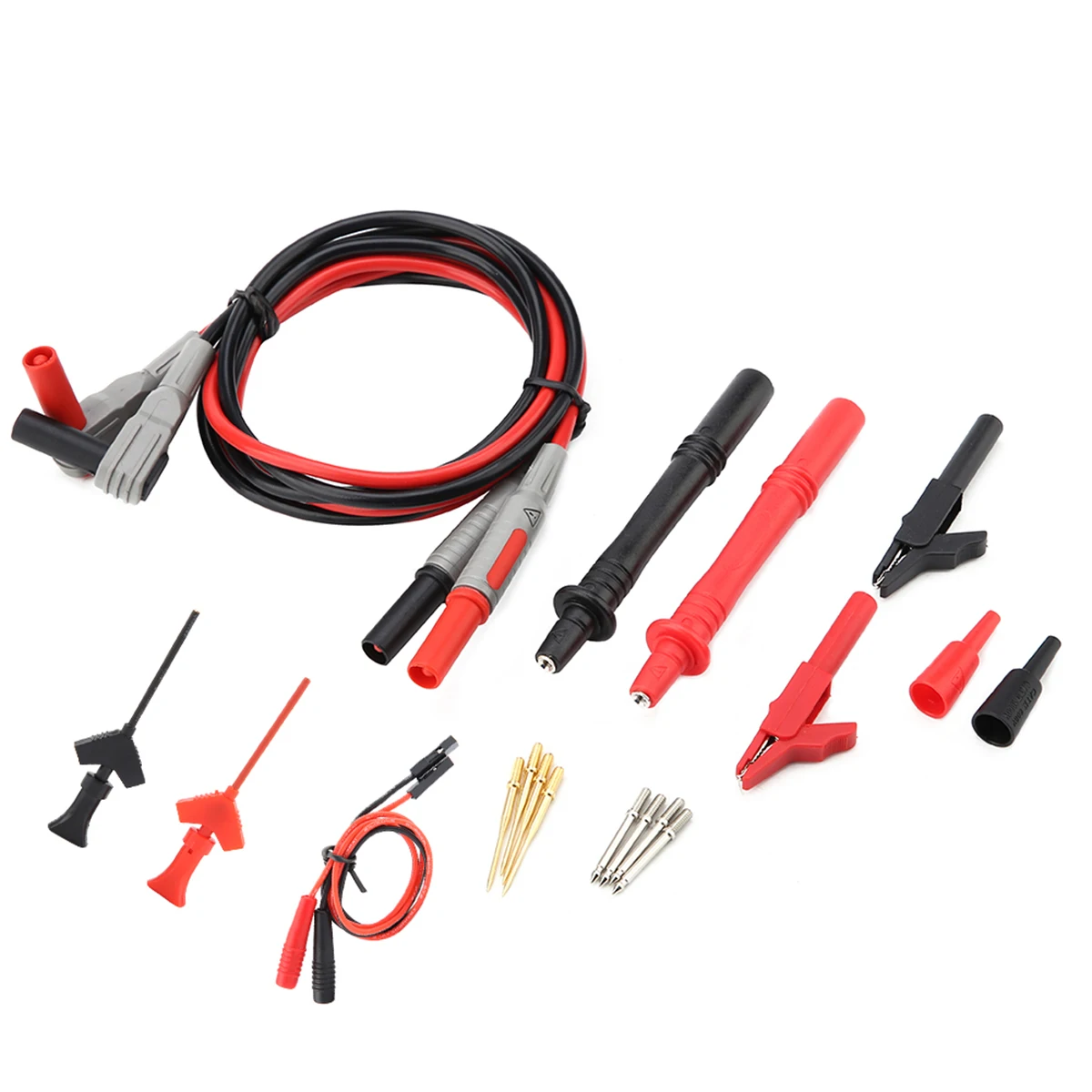 P1300C Electronic Digital Multimeter Test Leads with Crocodile Clips Replaceable Probe Tips Set Test Test Test
P1300C Electronic Digital Multimeter Test Leads with Crocodile Clips Replaceable Probe Tips Set Test Test Test