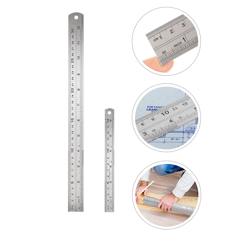 2 Pcs Precision Ruler Engineer Ruler Carpenter Tools Craft Ruler Scale Ruler Plastic Straight Ruler Double Sided Steel Ruler
2 Pcs Precision Ruler Engineer Ruler Carpenter Tools Craft Ruler Scale Ruler Plastic Straight Ruler Double Sided Steel Ruler